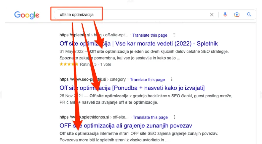 ključna beseda v meta opisu