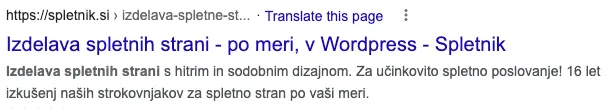 Primerna dolžina meta opisa