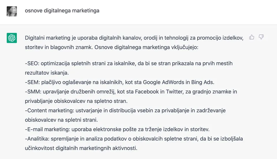 ChatGPT - kaj je digitalni marketing