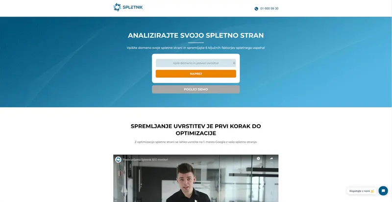 SEO monitor landing