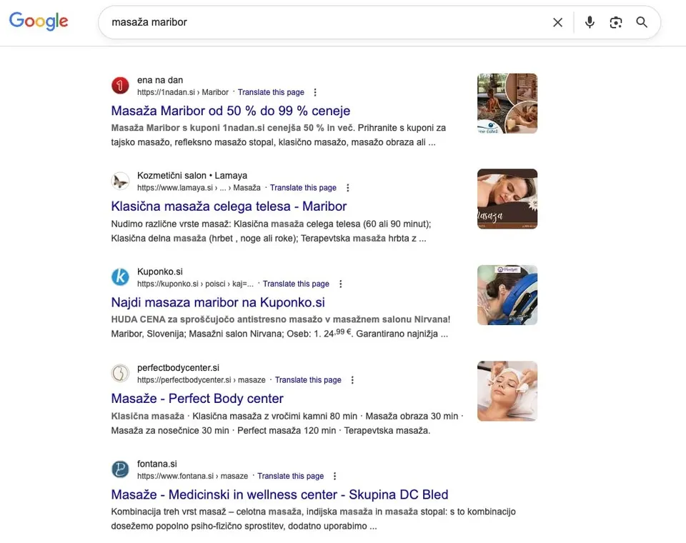 seo rezultati na prvi strani googla
