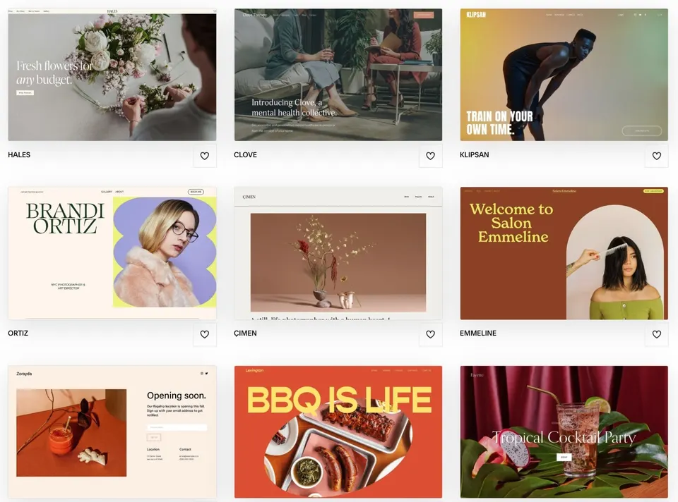 squarespace grafične predloge