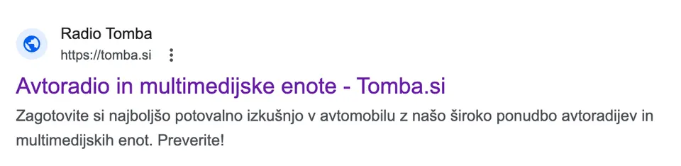 tomba - naslov na prvi strani googla