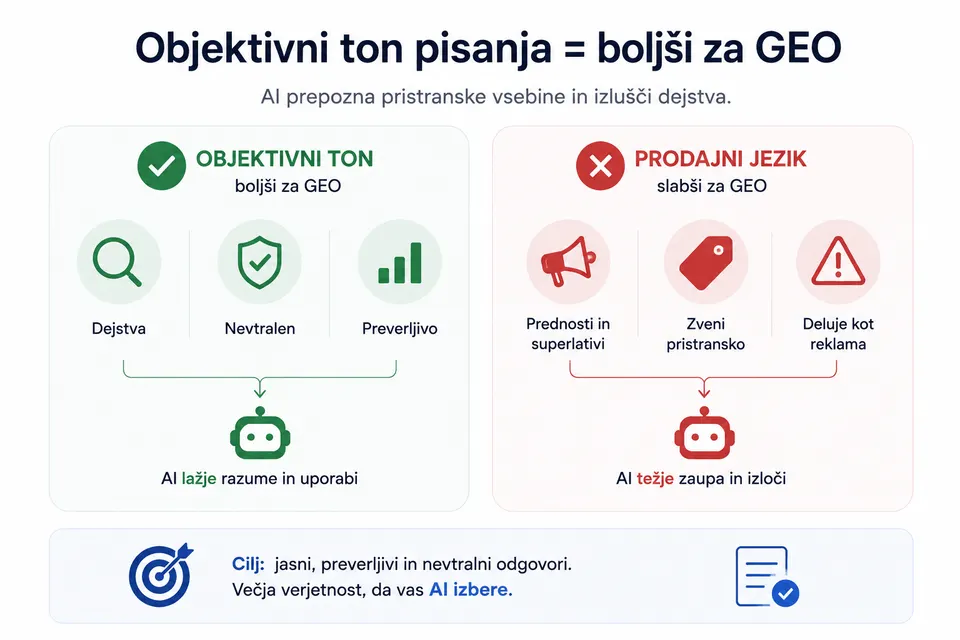 ton pisanja za GEO optimizacijo