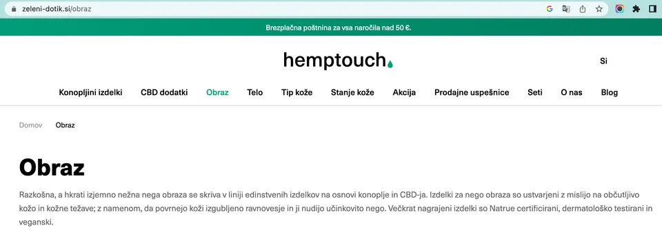 url naslov kategorije