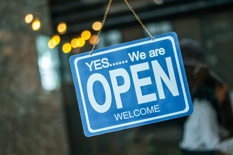 Znak We Are Open