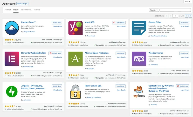 WordPress razširitve