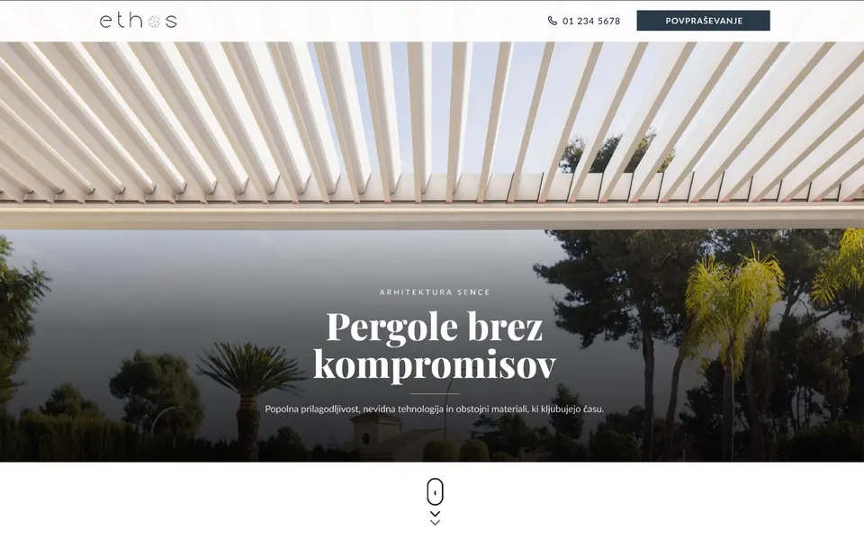 Pergole: posnetek spletne strani