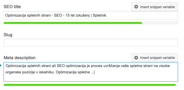 Yoast vtičnik za načrtovanje meta naslovov